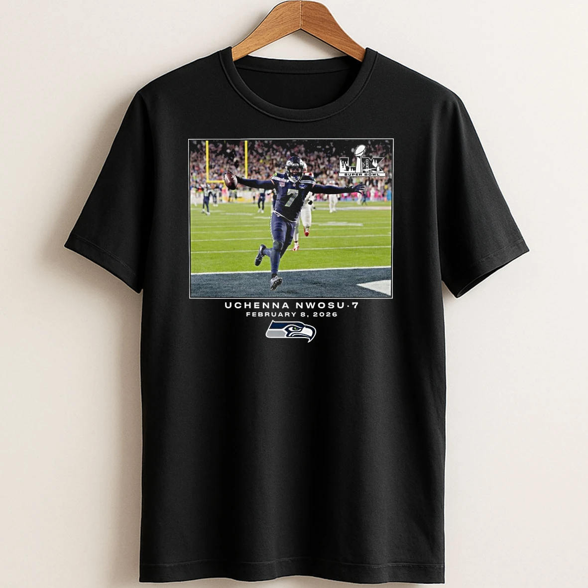 Original Uchenna Nwosu Seattle Seahawks Nfl Flash Features Super Bowl Lx T Shirt Sweater