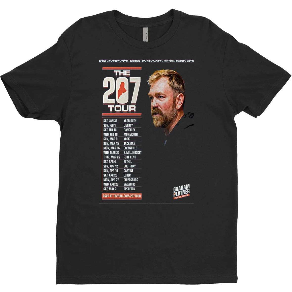 Original Graham Platner For Senate The 207 Tour 2026 T Shirt Sweater