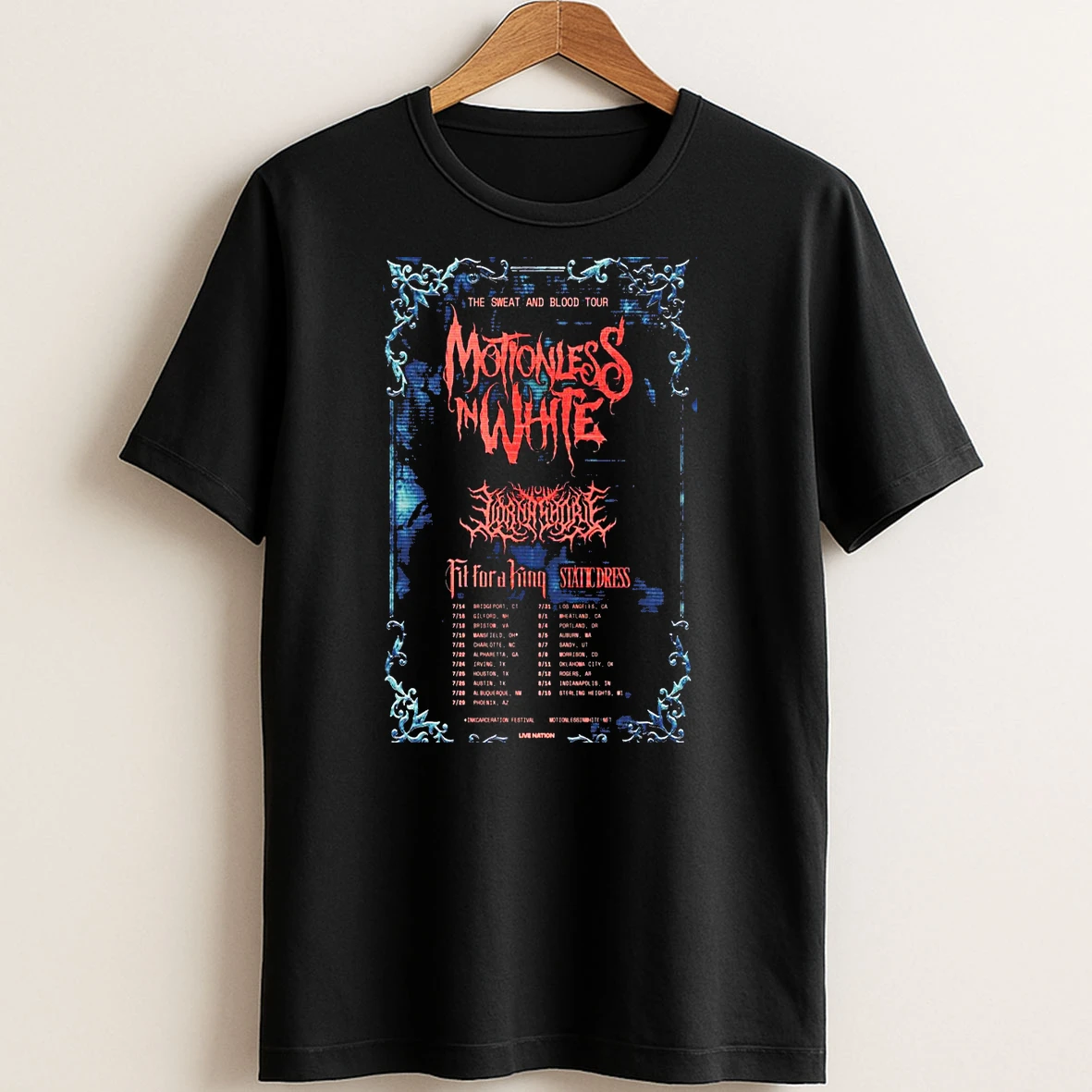 Original Motionless In White The Sweat And Blood Tour 2026 T Shirt Sweater
