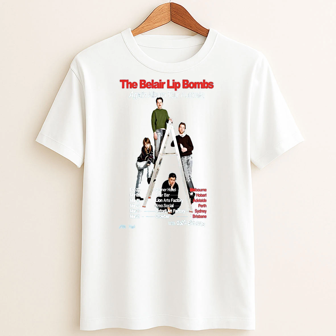 Original The Belair Lip Bombs Again Album Tour Australia 2026 T Shirt Sweater